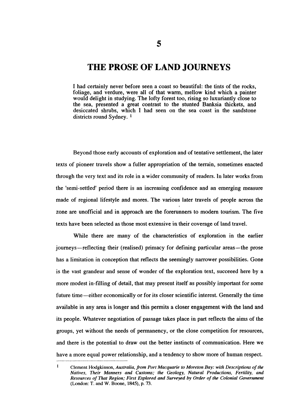 5 the Prose of Land Journeys