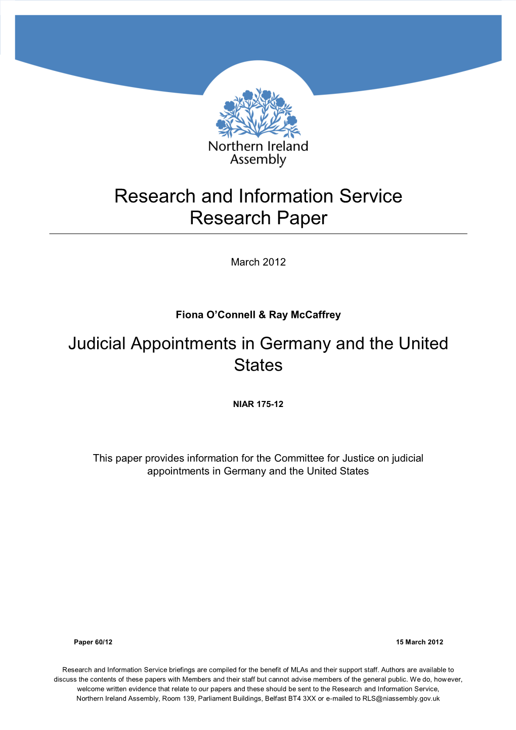 Judicial Appointments in Germany and the United States