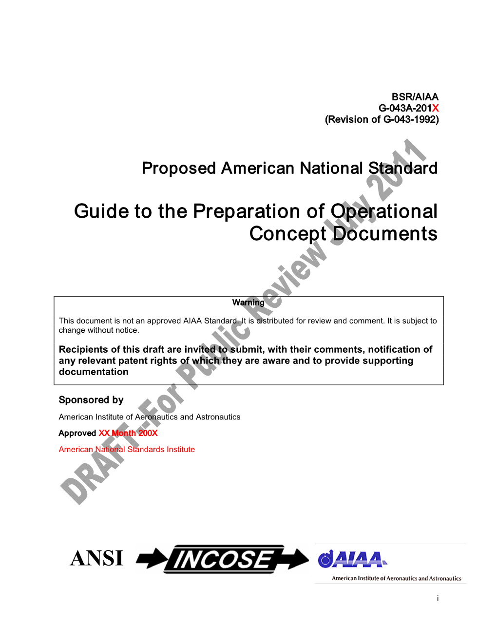 Guide to the Preparation of Operational Concept Documents