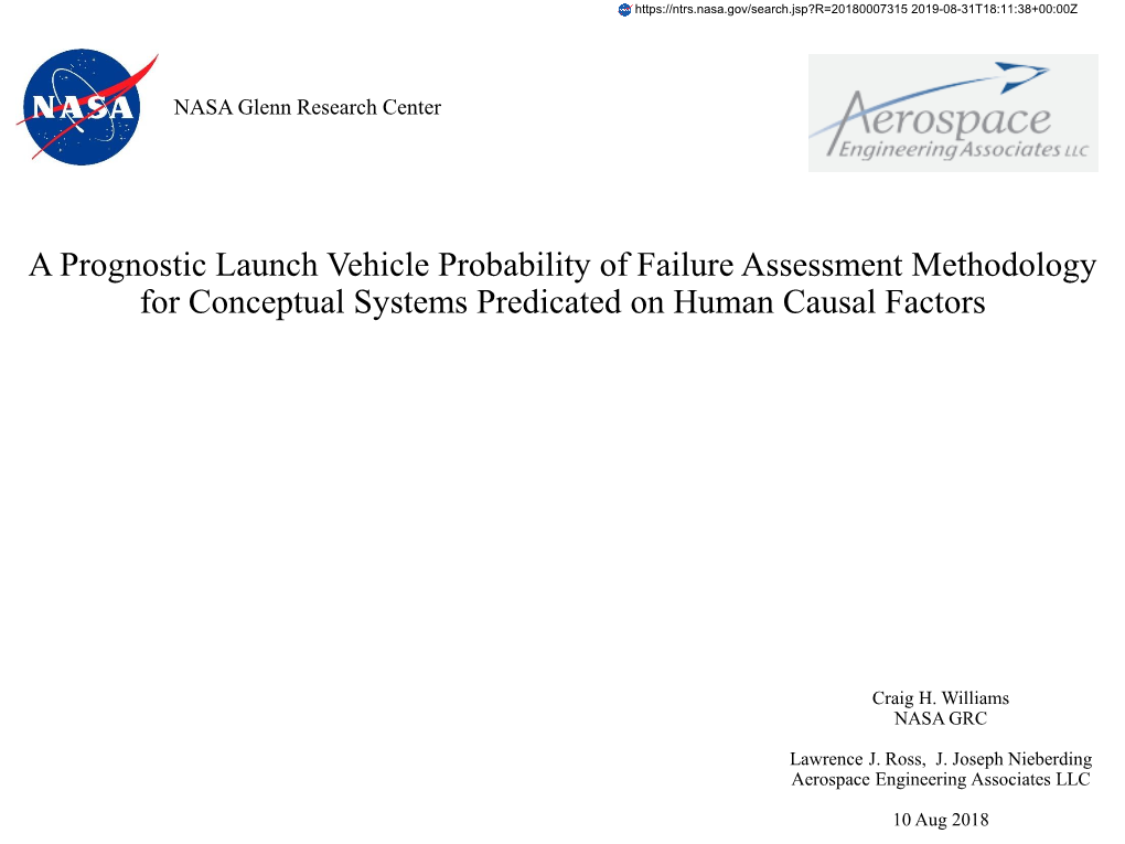 A Prognostic Launch Vehicle Probability of Failure Assessment Methodology for Conceptual Systems Predicated on Human Causal Factors