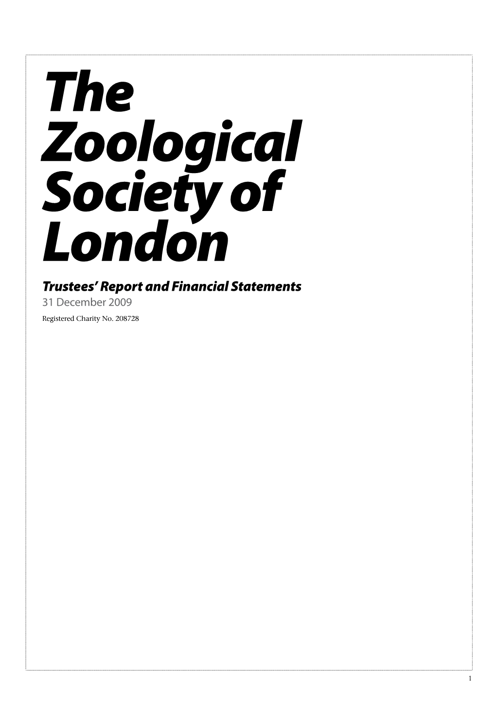 ZSL Trustees Report and Financial Statements