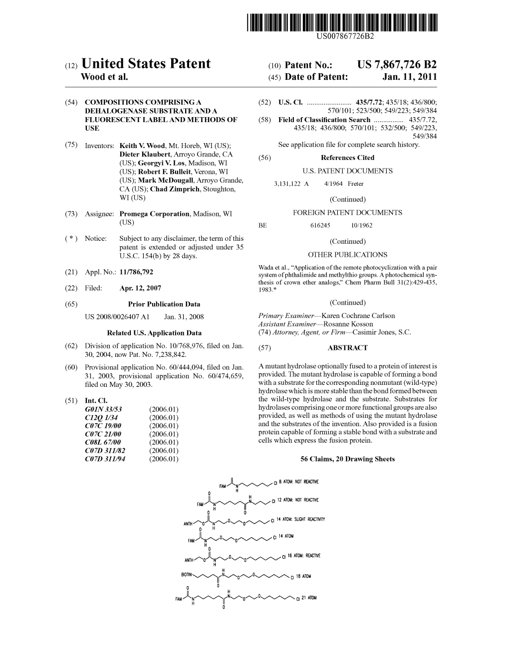 (12) United States Patent (10) Patent No.: US 7,867,726 B2 Wood Et Al