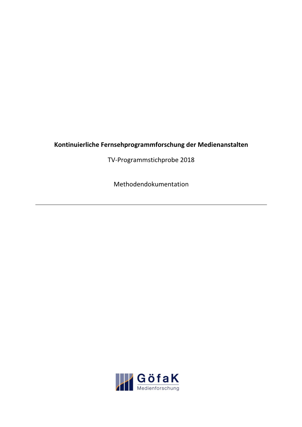 TV-Programmstichprobe 2018