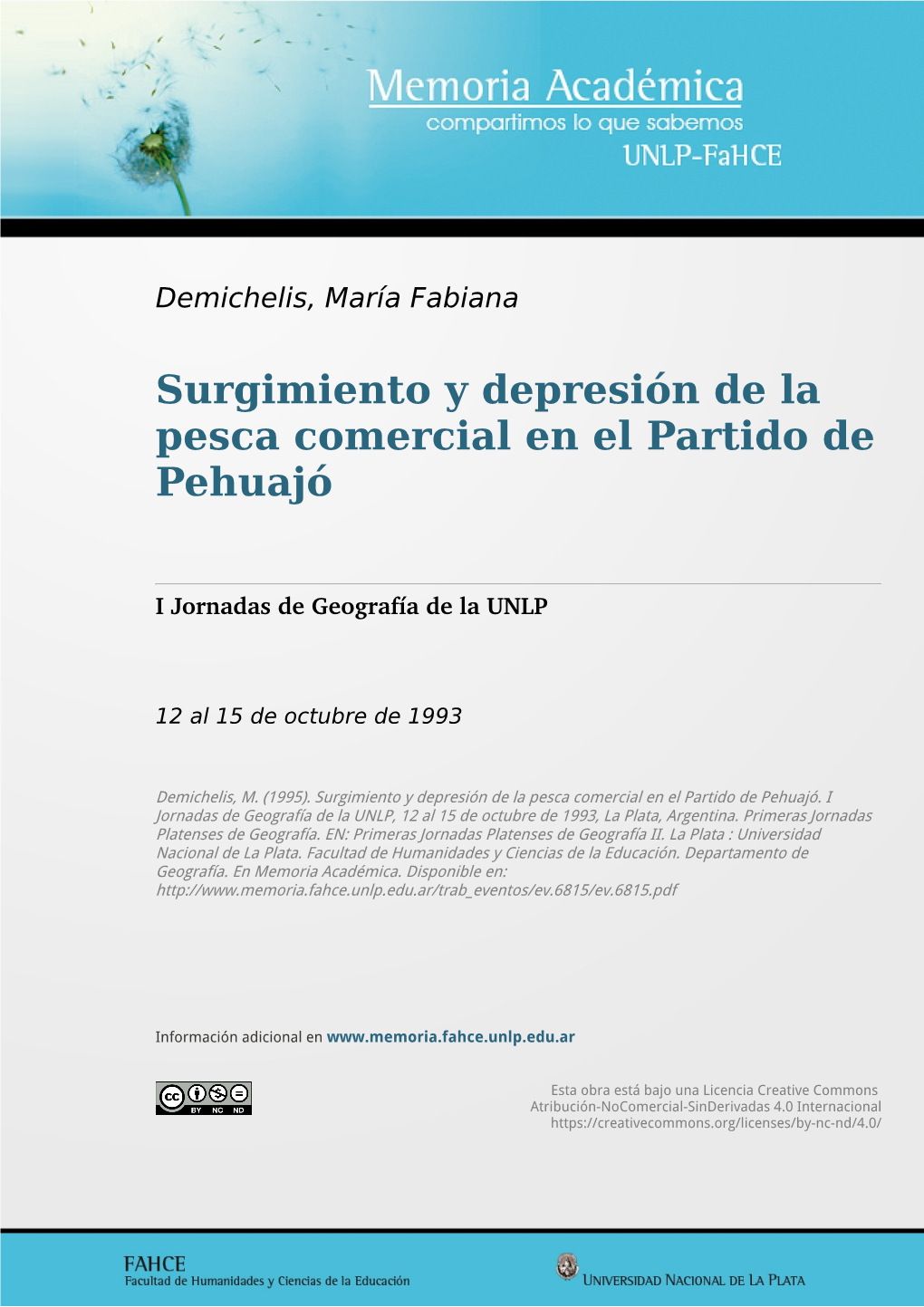 Surgimiento Y Depresión De La Pesca Comercial En El Partido De Pehuajó