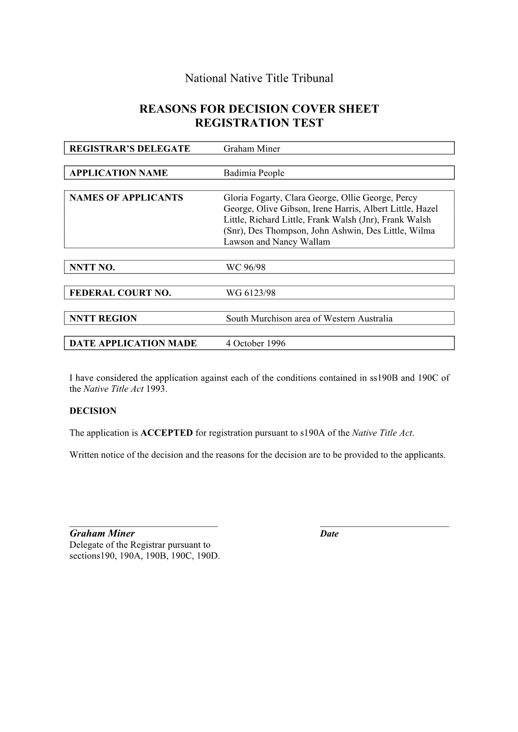 National Native Title Tribunal