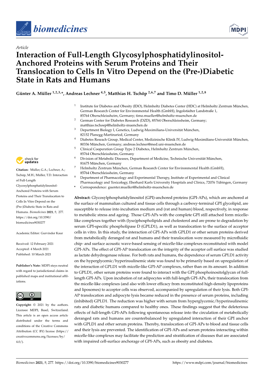 Interaction of Full-Length Glycosylphosphatidylinositol