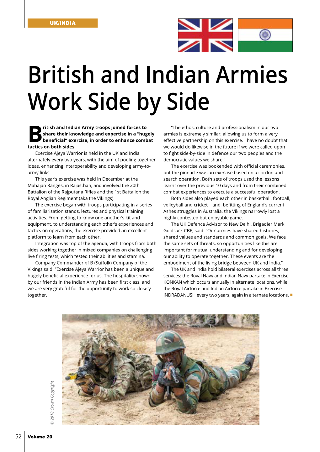 British and Indian Armies Work Side by Side