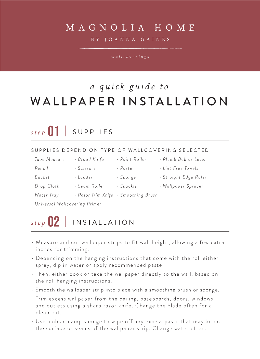 Wallpaper Installation