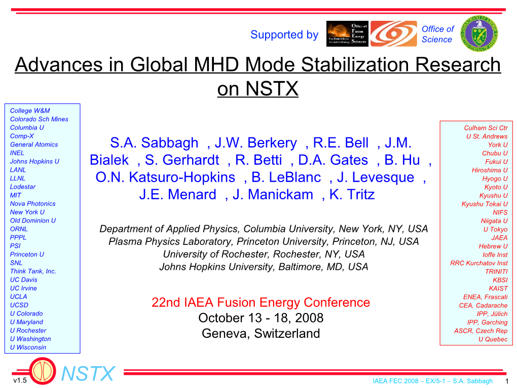 NSTX ET1 Intro