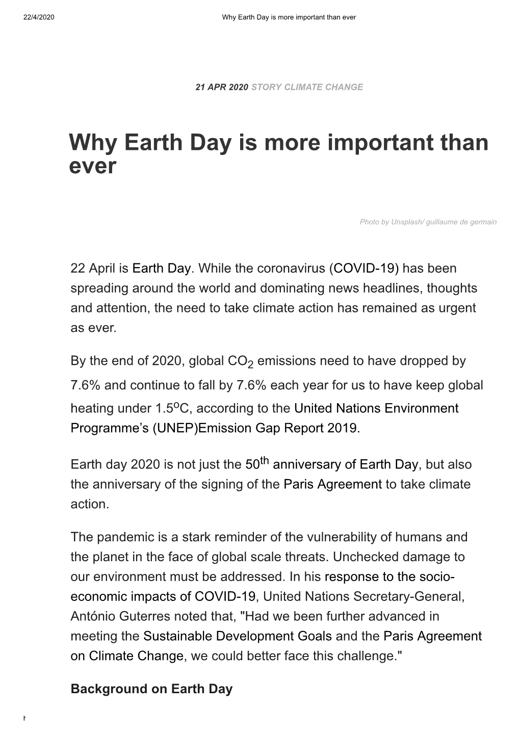 Why Earth Day Is More Important Than Ever