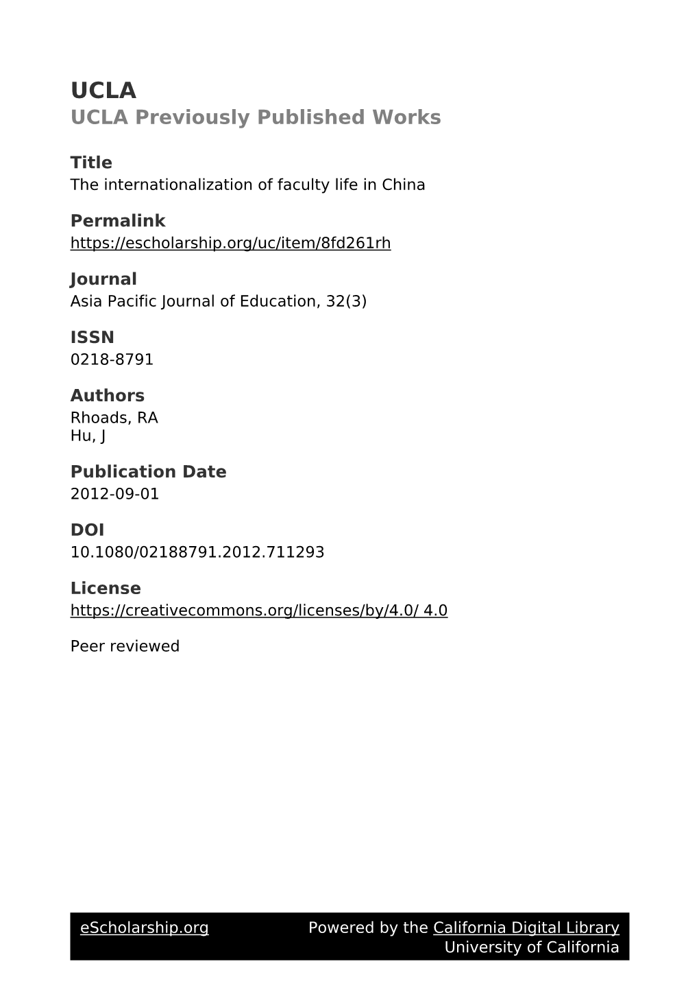 The Internationalization of Faculty Life in China