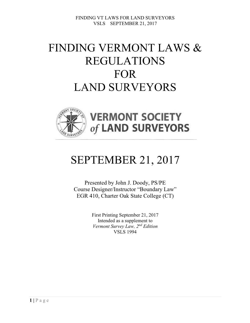 Finding Vermont Laws & Regulations for Land Surveyors