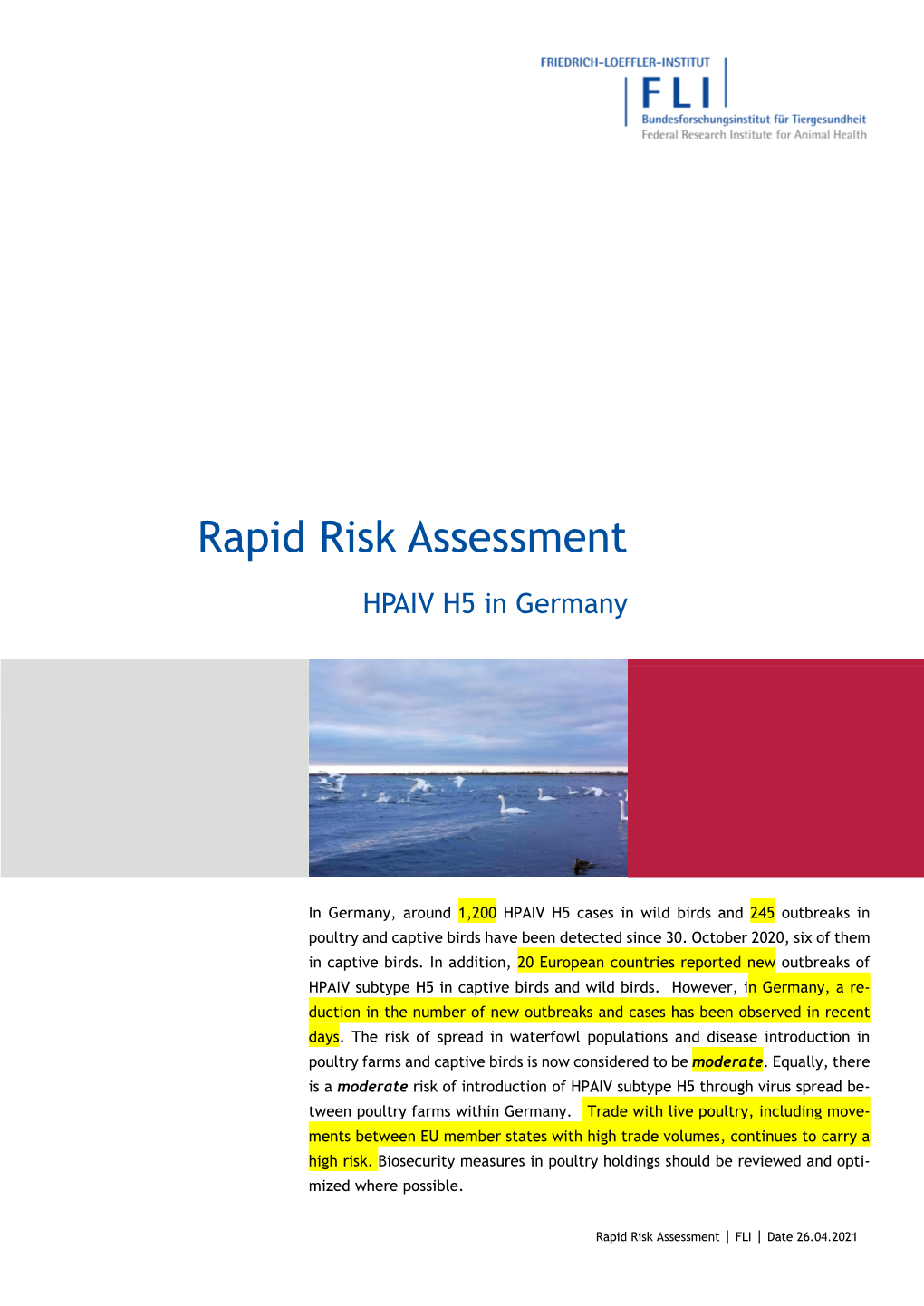 Rapid Risk Assessment HPAIV H5 in Germany