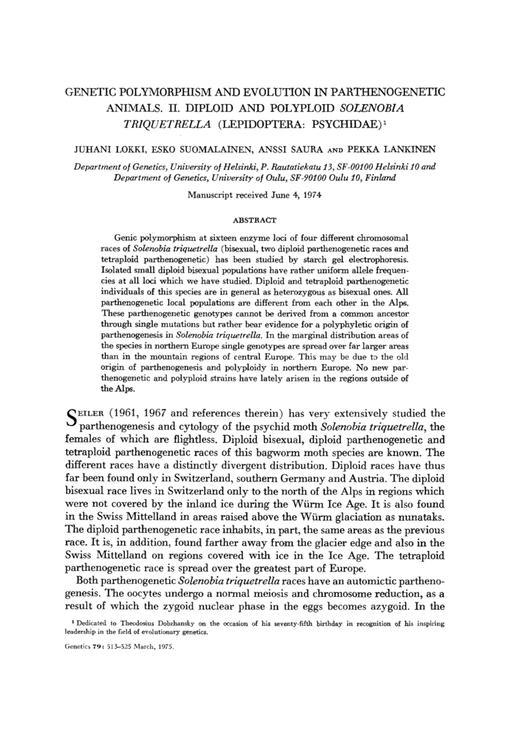 Genetic Polymorphism and Evolution in Parthenogenetic Animals