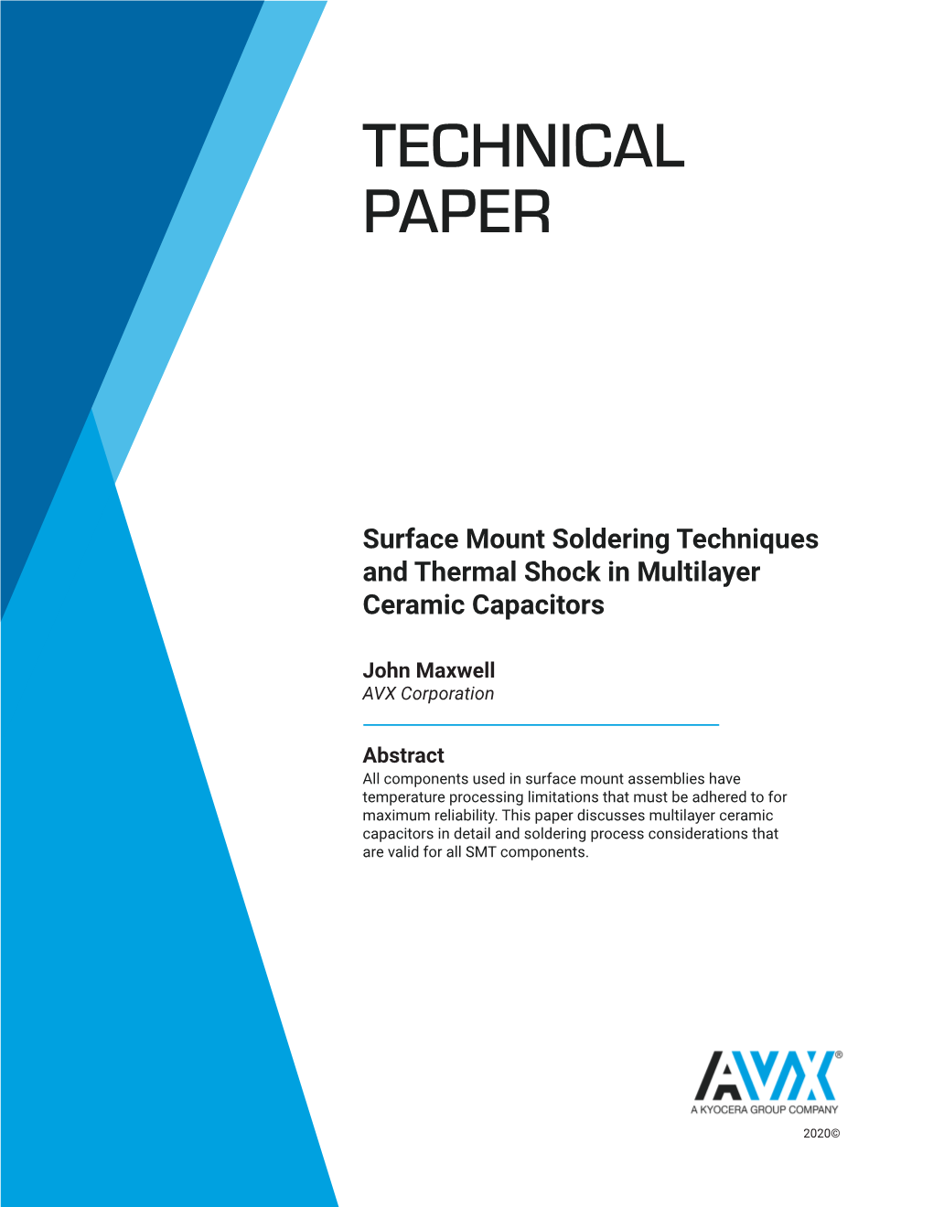 Surface Mount Soldering Techniques and Thermal Shock in Multilayer Ceramic Capacitors