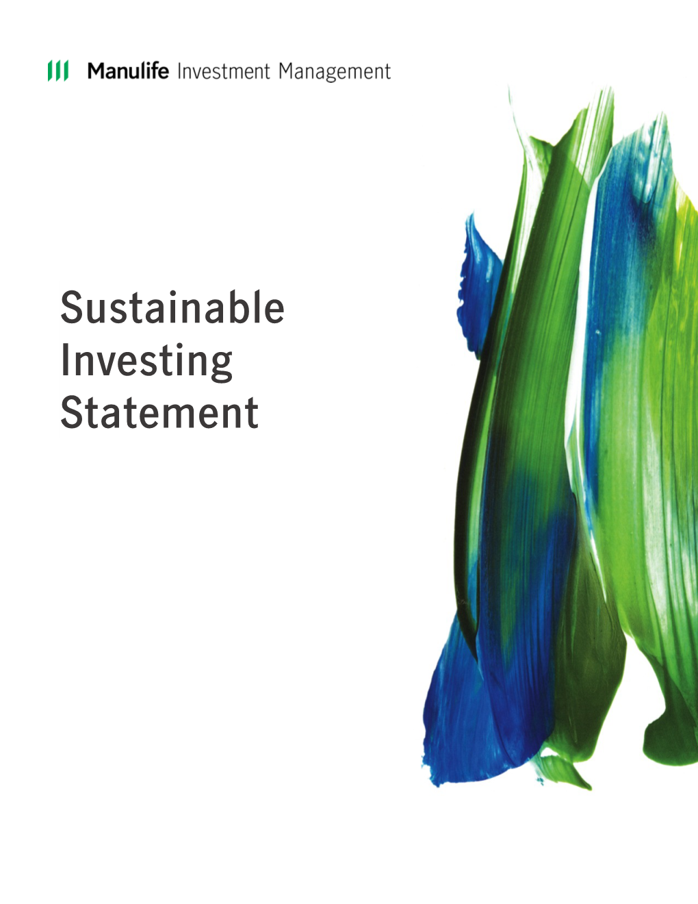 Sustainable Investing Statement Sustainable Investing Statement