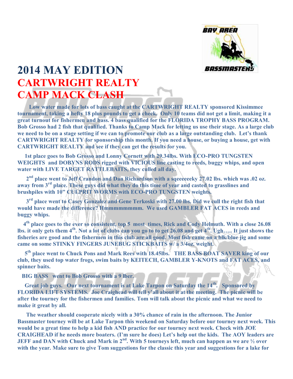 2014 May Edition Cartwright Realty Camp Mack Clash