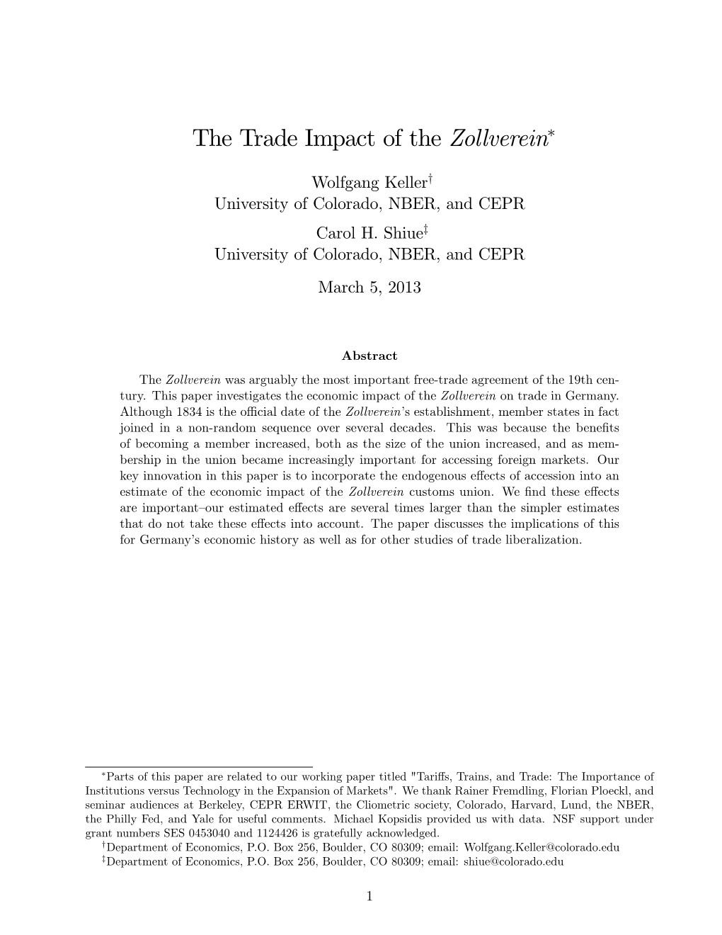 The Trade Impact of the Zollverein