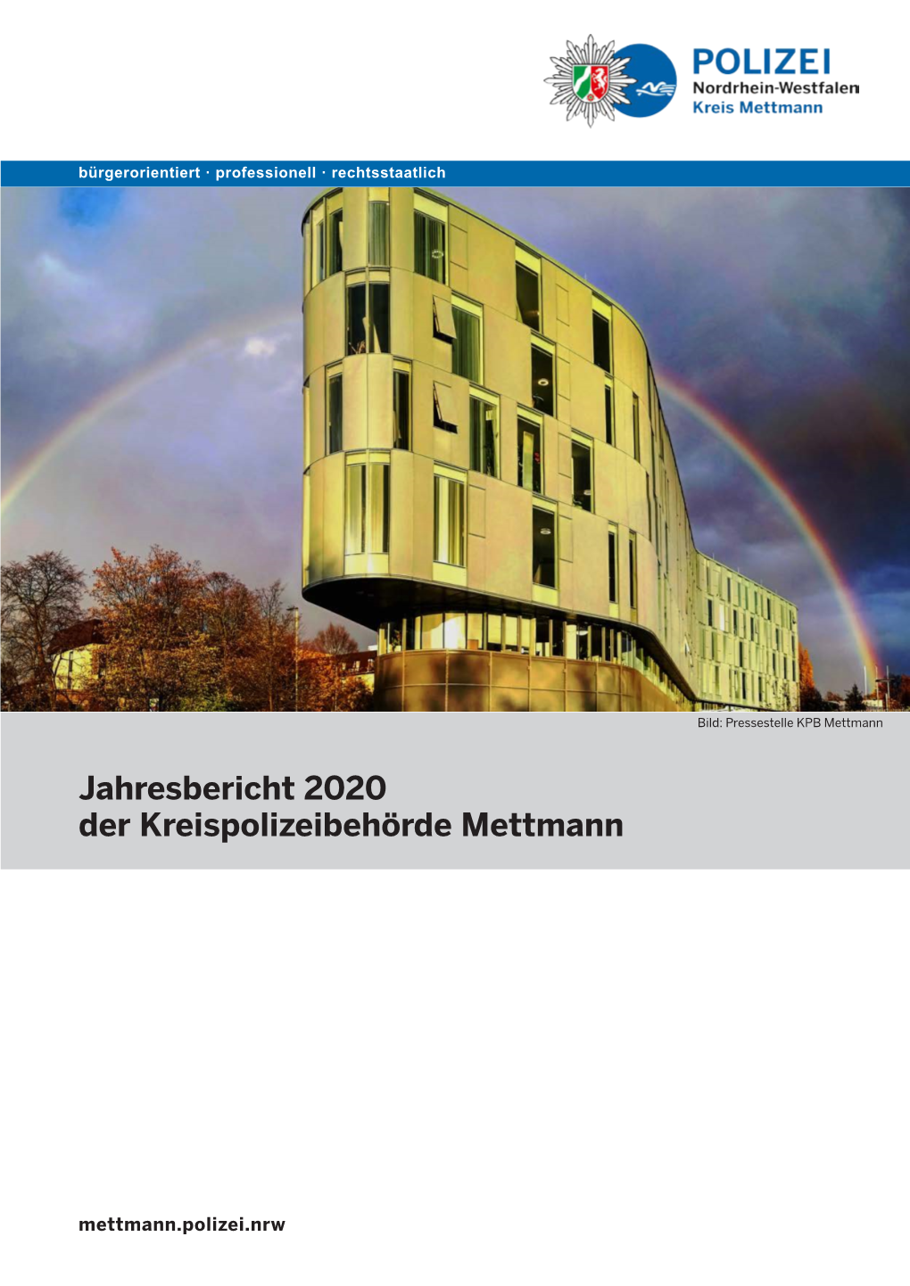 Jahresbericht 2020 Der Kreispolizeibehörde Mettmann