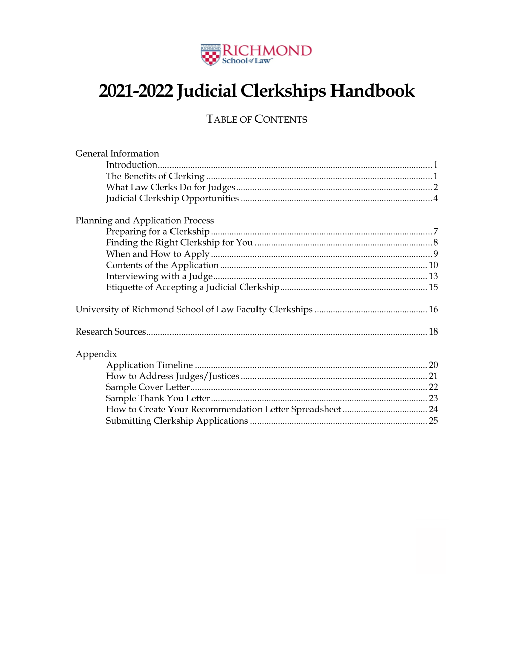 2021-2022 Judicial Clerkships Handbook