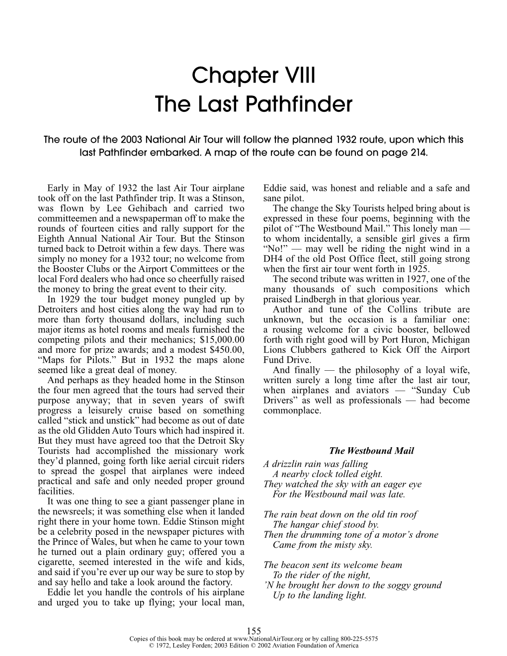 Chapter VIII the Last Pathfinder