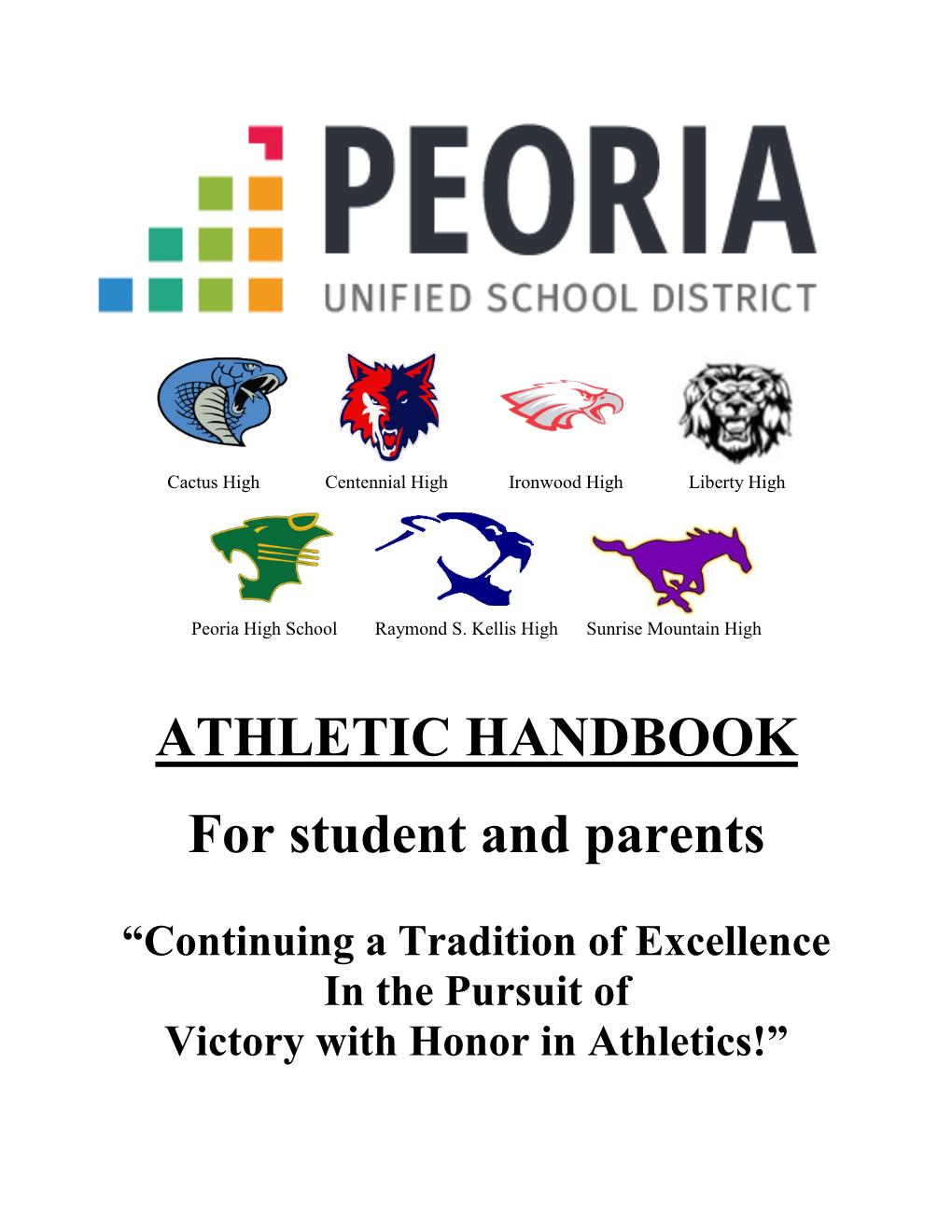 ATHLETIC HANDBOOK for Student and Parents