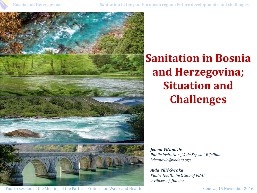 Sanitation in Bosnia and Herzegovina; Situation and Challenges