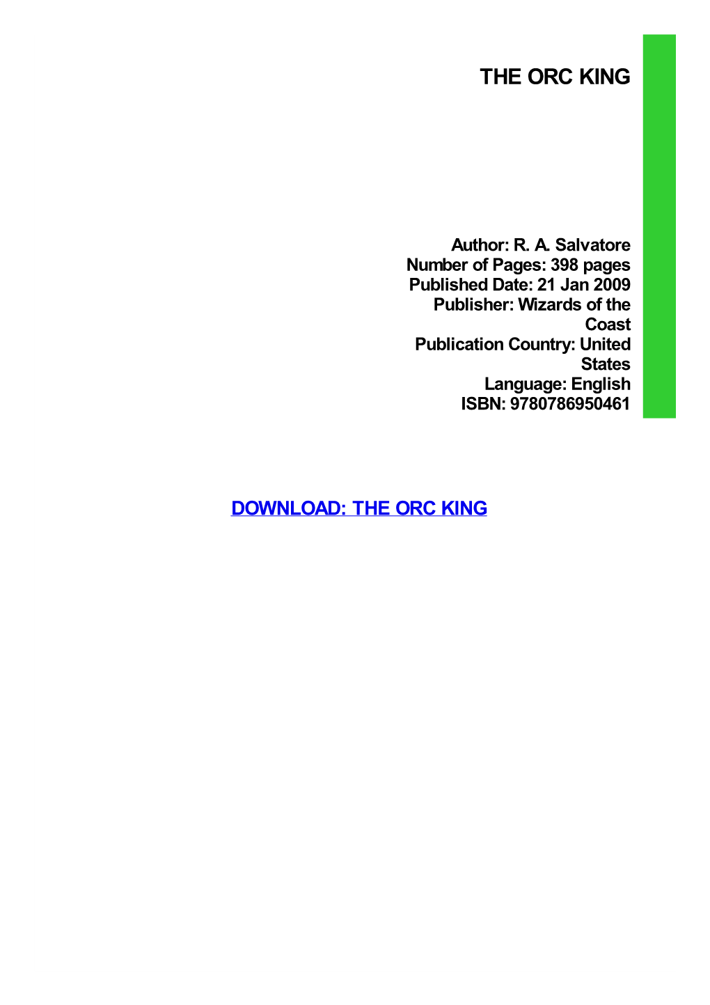 The Orc King Download Free
