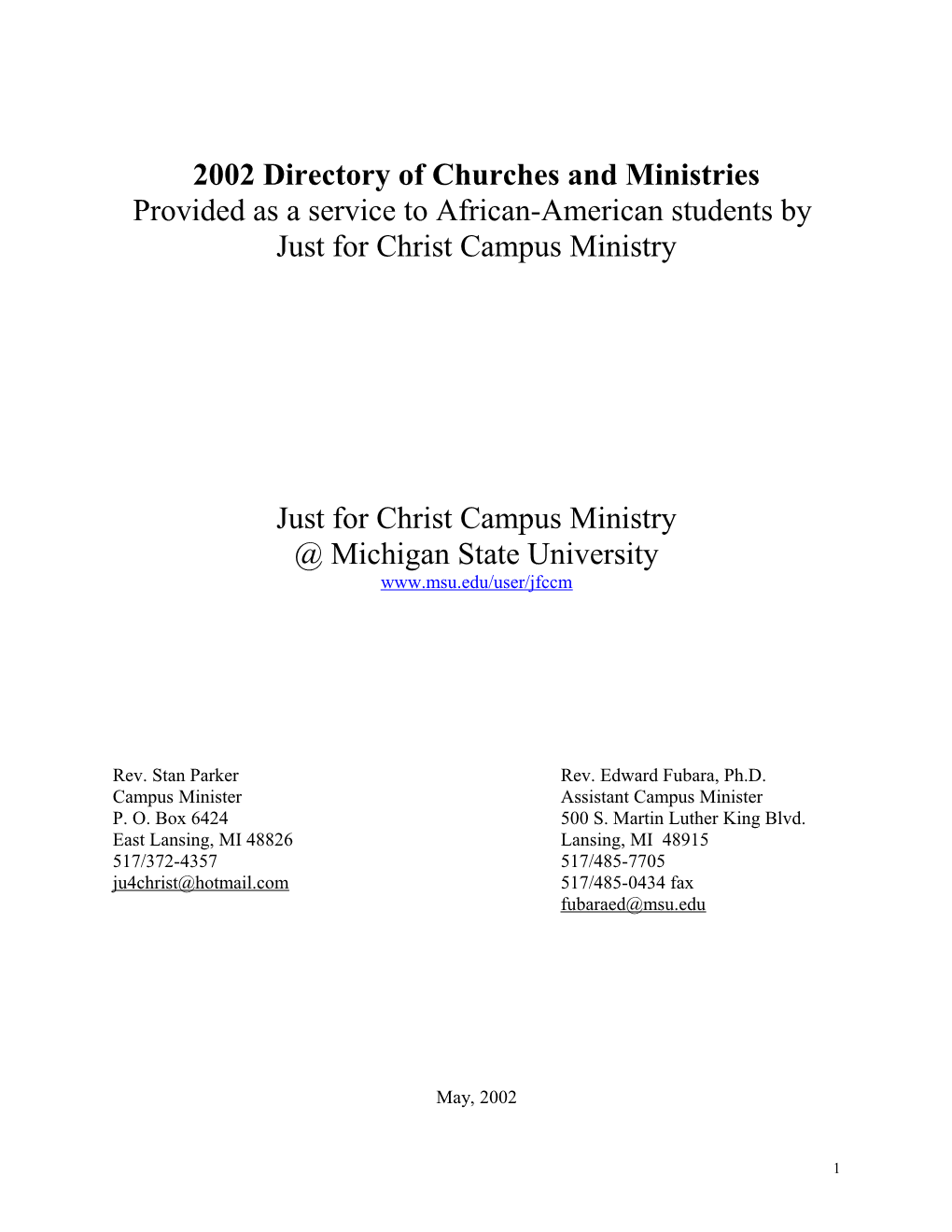 2000 Directory of African-American Churches and Ministries