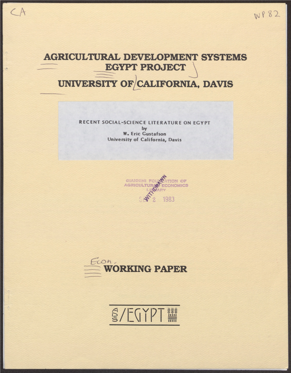 California, Davis Working Paper