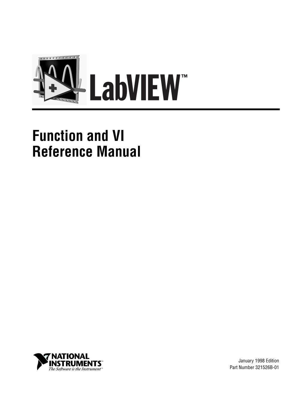 Labview Function and VI Reference Manual