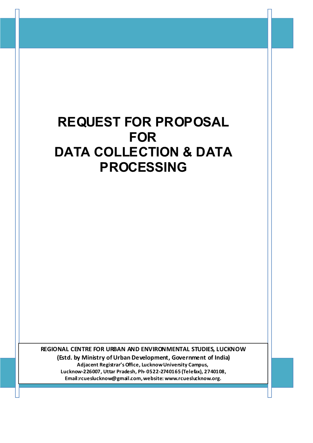 Request for Proposal for Data Collection & Data