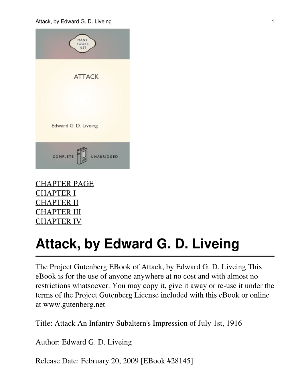 Attack, by Edward G. D. Liveing 1