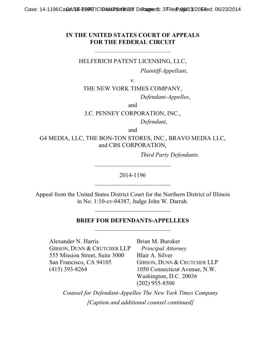 HELFERICH PATENT LICENSING, LLC, Plaintiff-Appellant, V