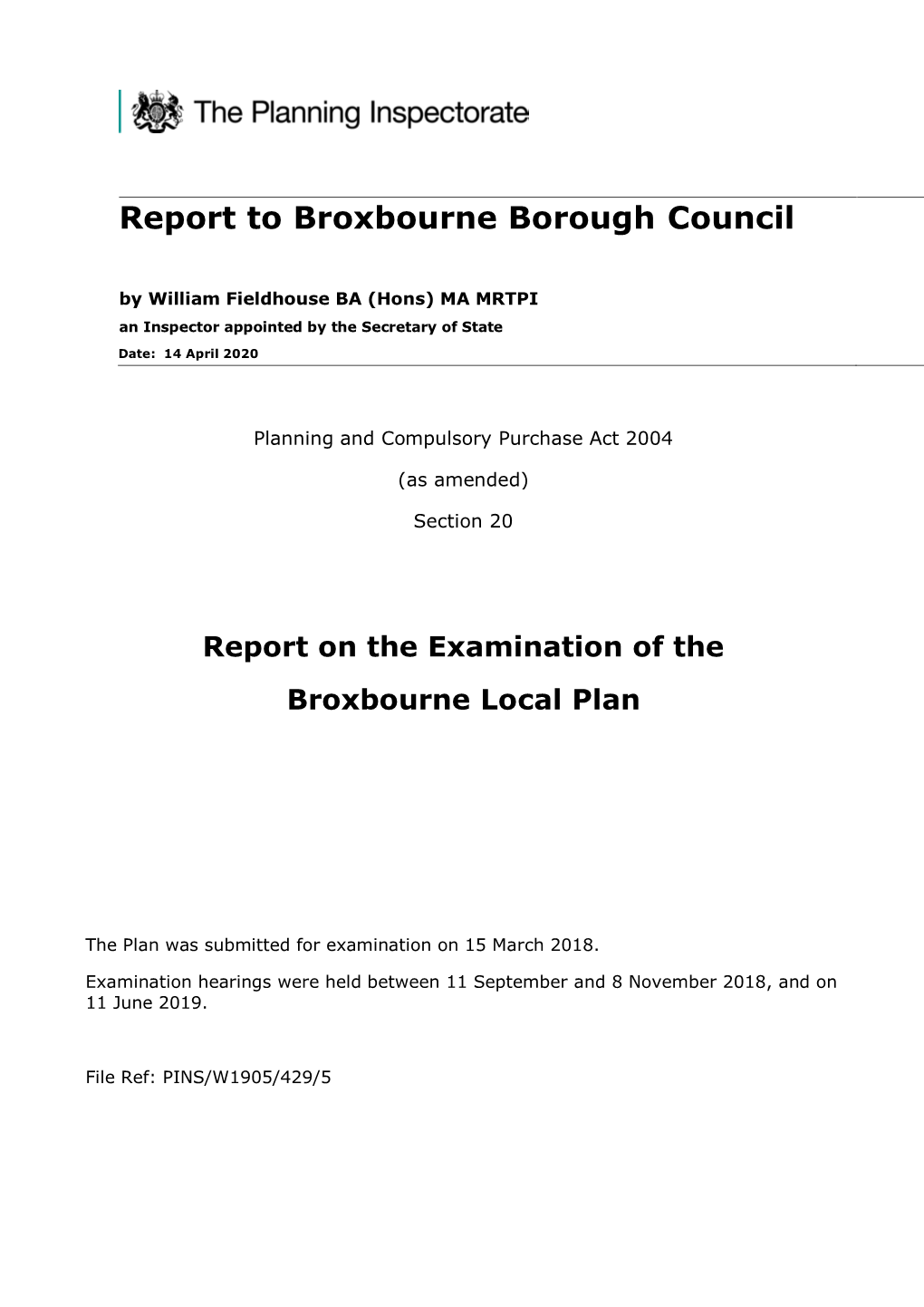 Report to Broxbourne Borough Council