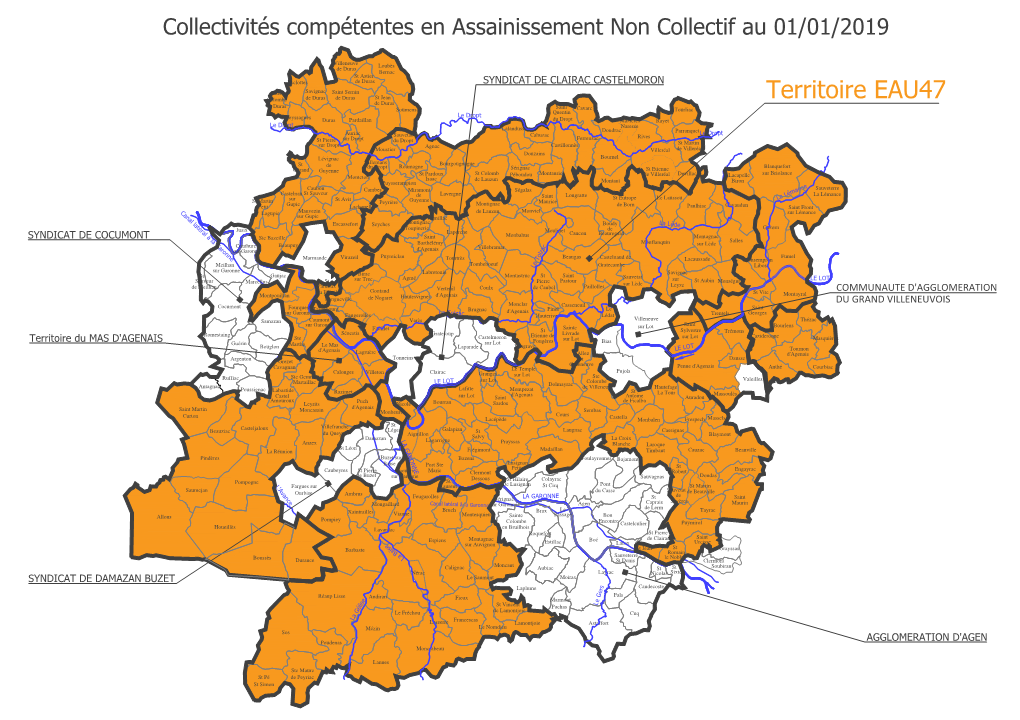 Carte Compétences Assainissement Non Collectif 2019