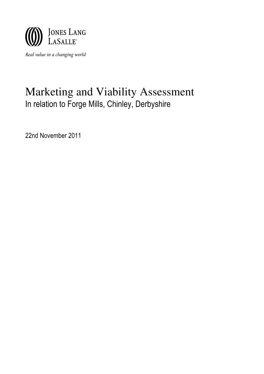 Marketing and Viability Assessment in Relation to Forge Mills, Chinley, Derbyshire