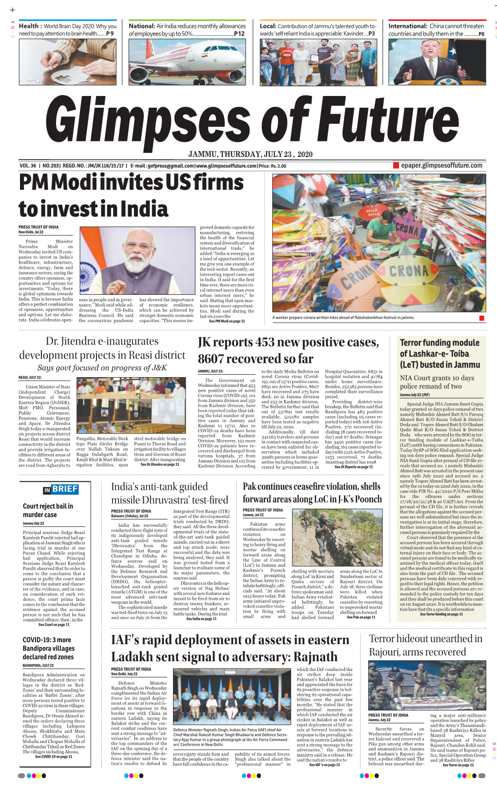 PM Modi Invites US Firms to Invest in India