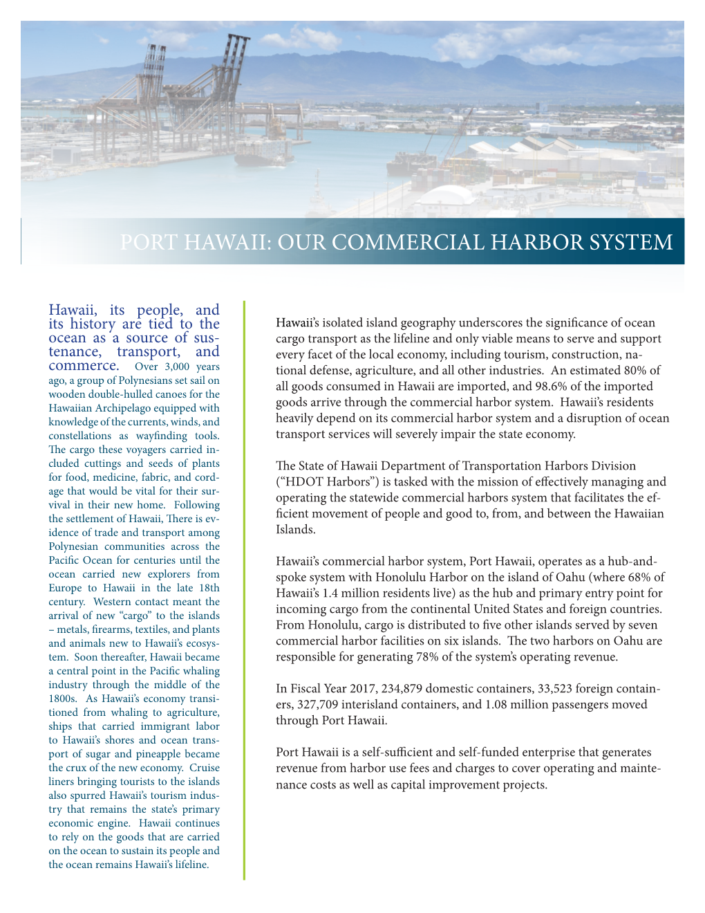 Port Hawaii: Our Commercial Harbor System