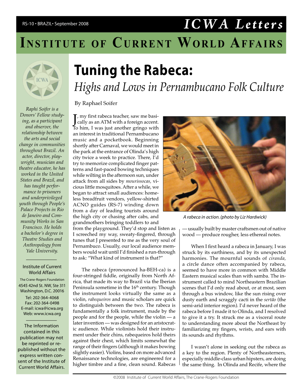 Tuning the Rabeca: Highs and Lows in Pernambucano Folk Culture
