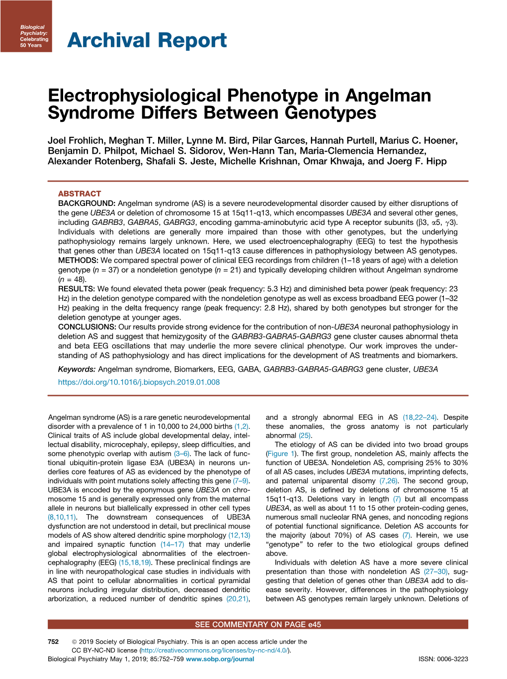 Electrophysiological Phenotype in Angelman Syndrome Differs Between Genotypes