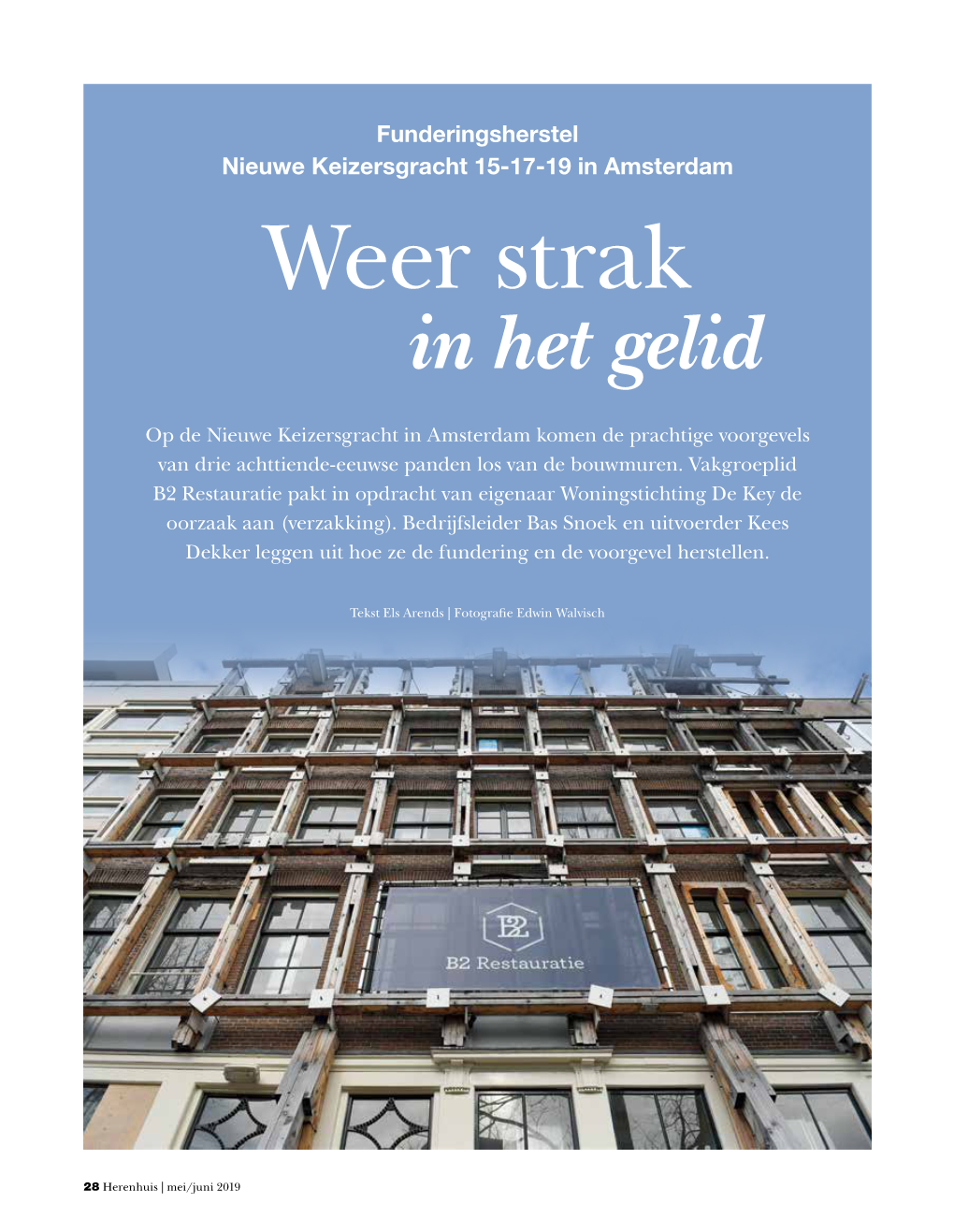 Artikel in Herenhuis Over Funderingsherstel Nieuwe