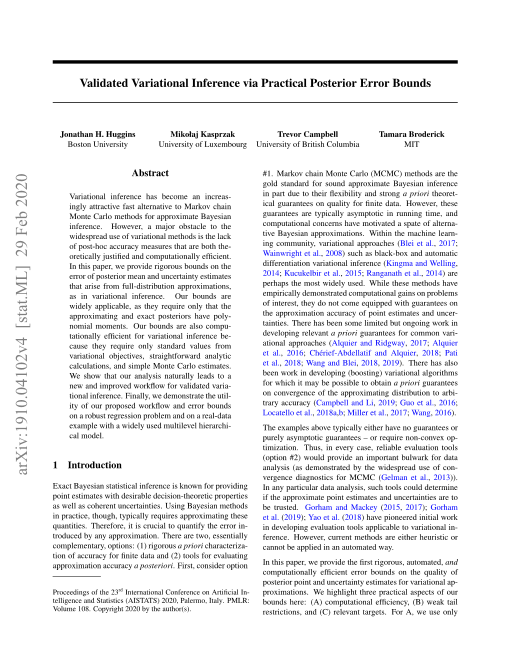 Validated Variational Inference Via Practical Posterior Error Bounds