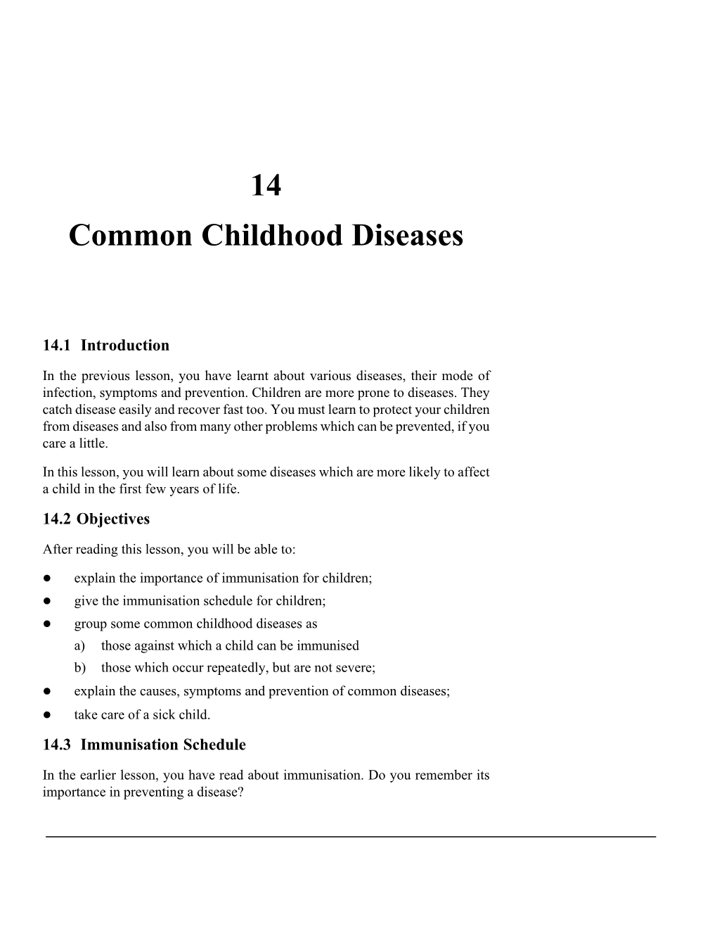 14 Common Childhood Diseases