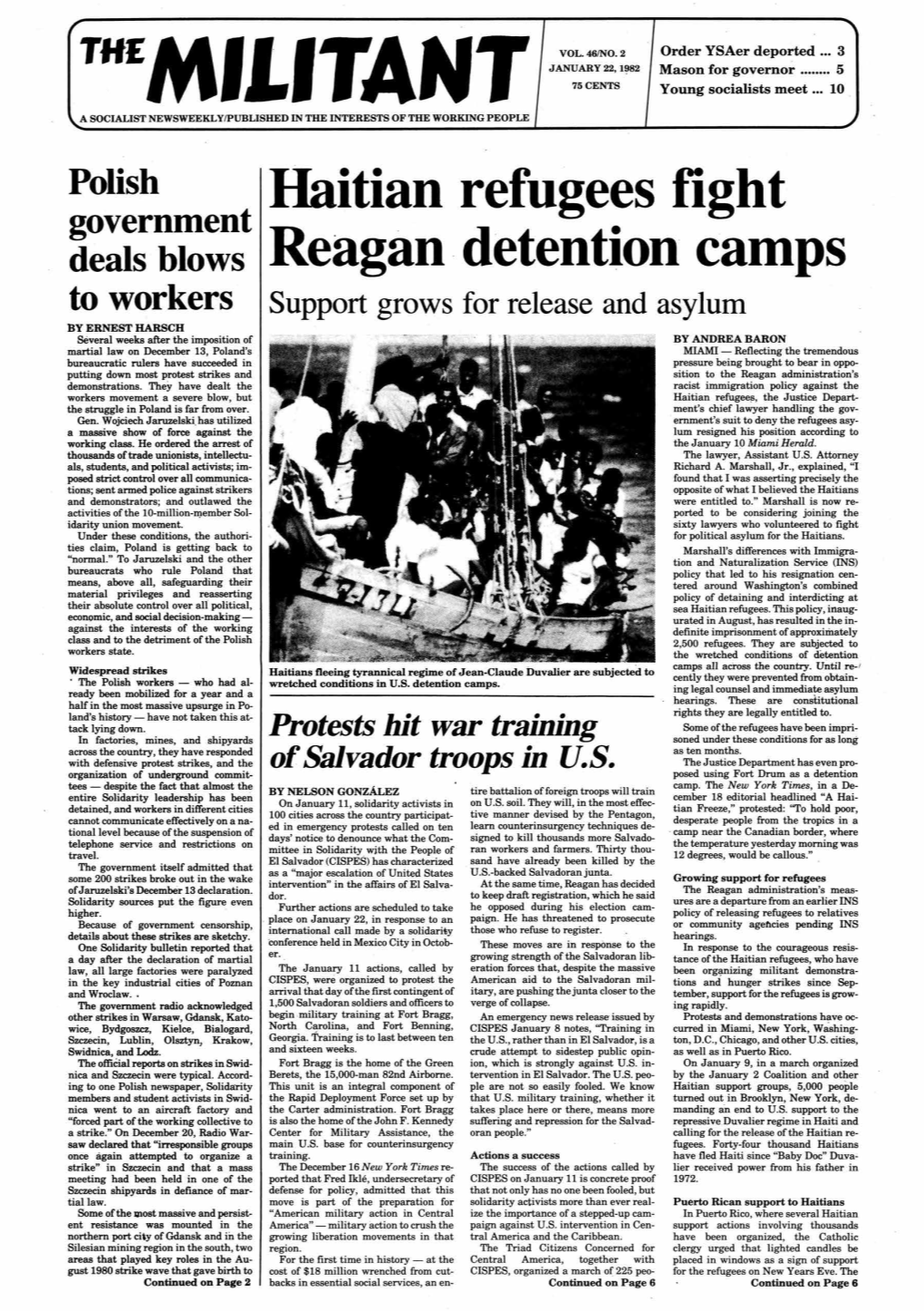 Haitian Refugees Fight Reagan . Detention Camps
