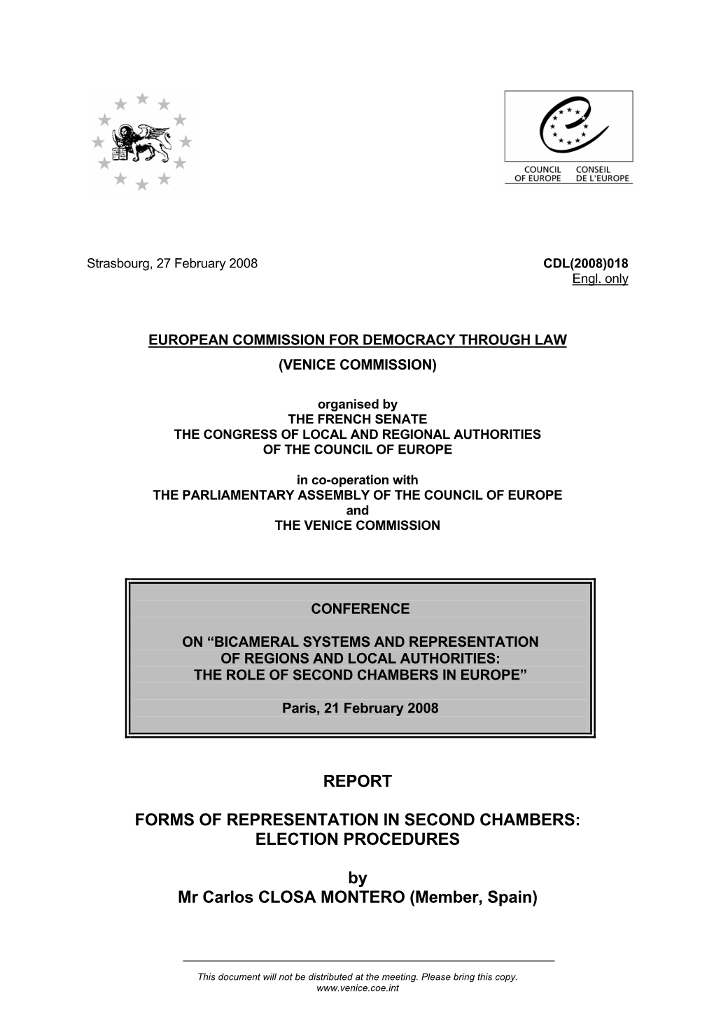 ELECTION PROCEDURES by Mr Carlos CLOSA MONTERO