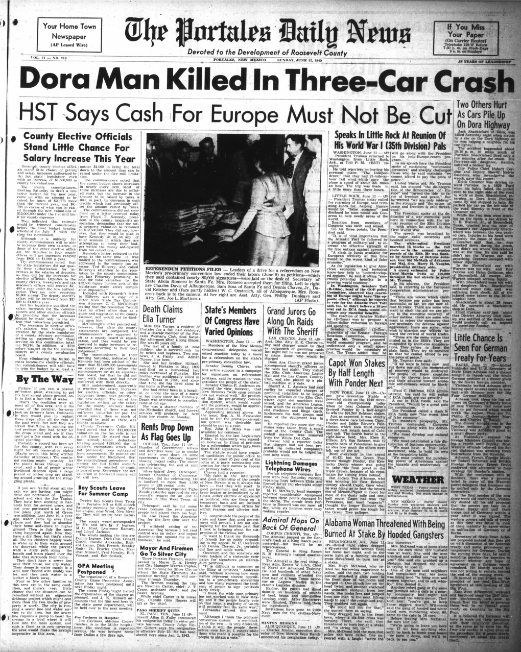 Dora Man Killed in Three Car Crash