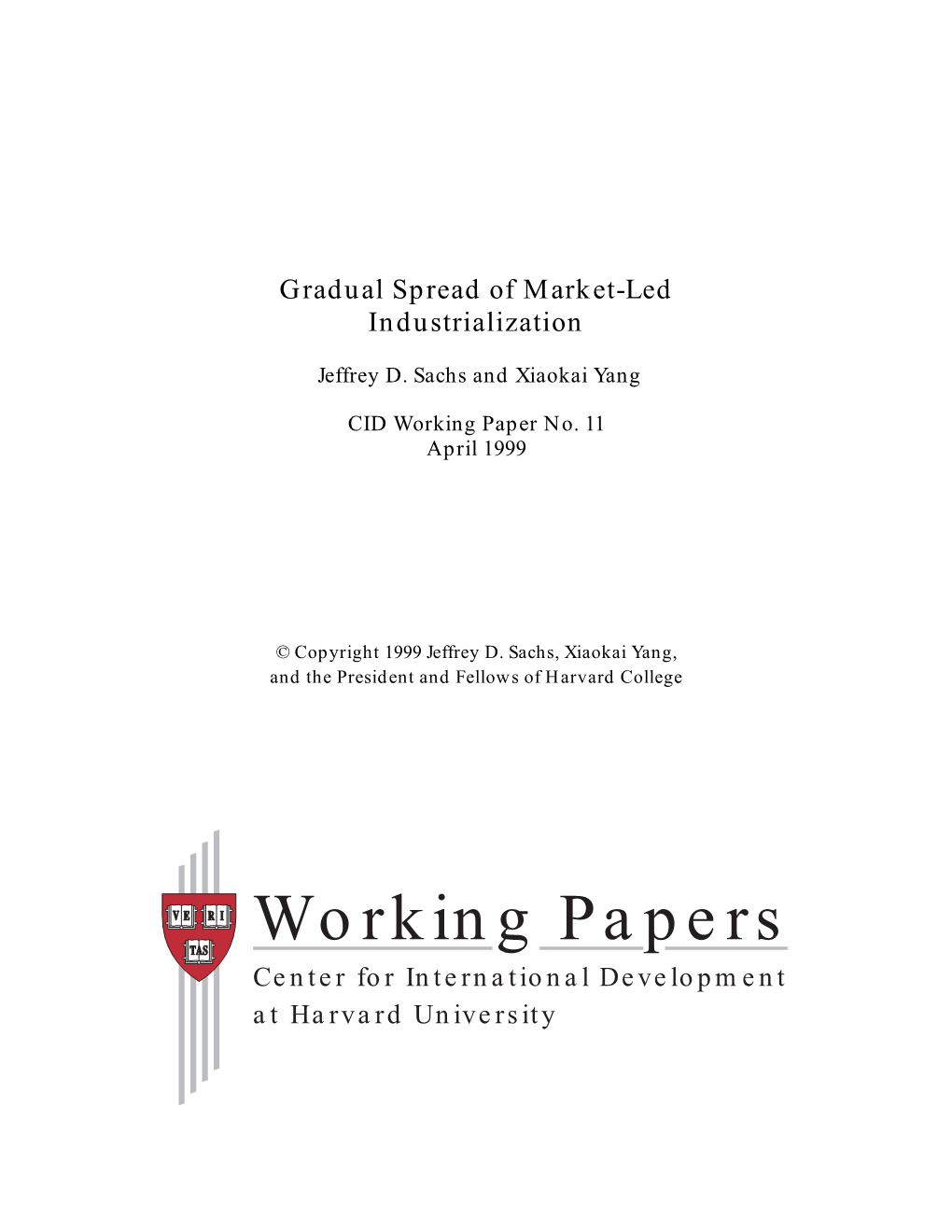CID Working Paper No. 011 :: Gradual Spread of Market-Led
