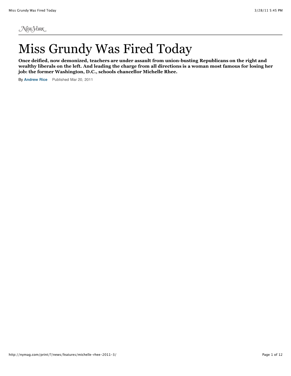 Miss Grundy Was Fired Today 3/28/11 5:45 PM