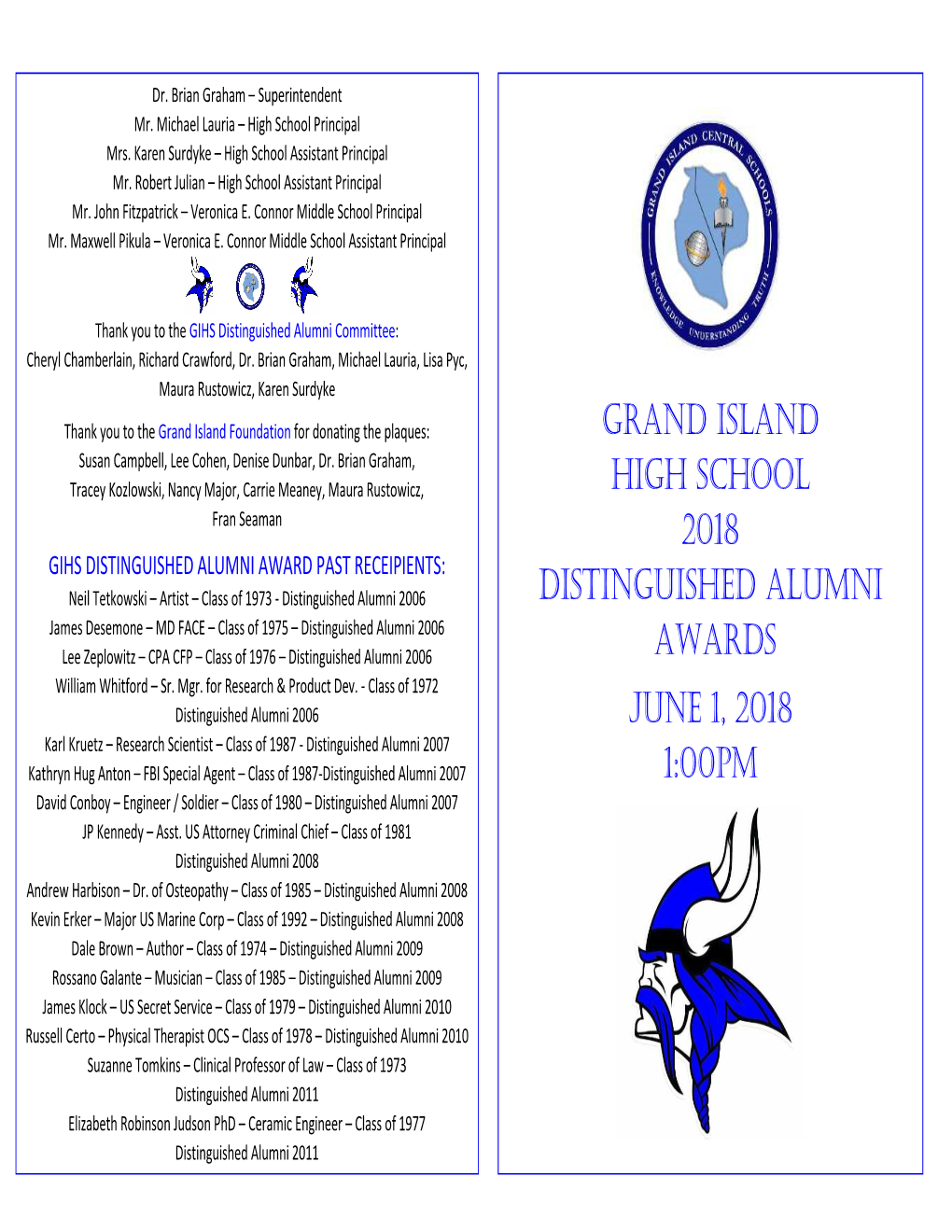 Grand Island High School 2018 Distinguished Alumni
